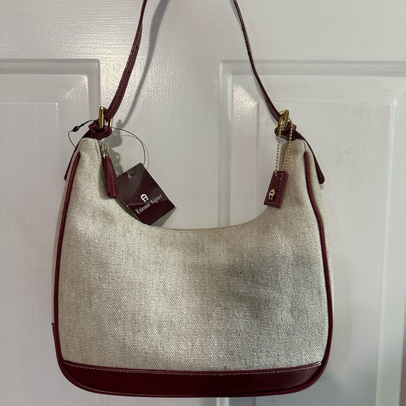 Etienne Aigner Handbags - Etienne Aigner Elegant Cream and Red Shoulder Bag